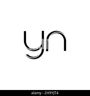 YN logo monogramme avec un modèle de conception moderne à bords arrondis, isolé sur fond blanc Illustration de Vecteur