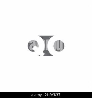 Monogramme logo QO avec modèle de conception de style d'espace négatif isolé sur fond blanc Illustration de Vecteur