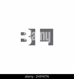 BL logo monogramme avec modèle de style espace négatif isolé sur fond blanc Illustration de Vecteur