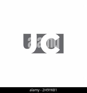 Monogramme UC avec modèle de conception de type espace négatif isolé sur fond blanc Illustration de Vecteur