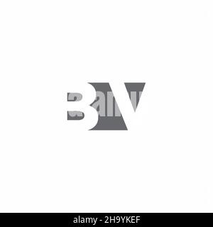 Logo BV monogramme avec modèle de conception de type espace négatif isolé sur fond blanc Illustration de Vecteur