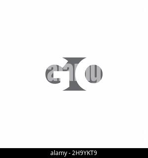 GO logo monogramme avec modèle de style espace négatif isolé sur fond blanc Illustration de Vecteur