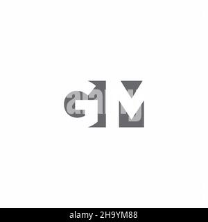 Monogramme du logo GM avec modèle de style spatial négatif isolé sur fond blanc Illustration de Vecteur