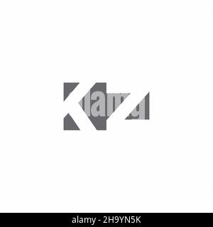 Logo KZ monogramme avec modèle de style espace négatif isolé sur fond blanc Illustration de Vecteur