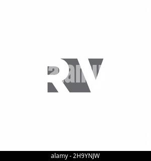 Logo RV monogramme avec modèle de conception de type espace négatif isolé sur fond blanc Illustration de Vecteur