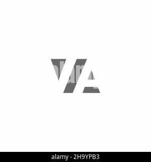 Monogramme va avec modèle de conception de style espace négatif isolé sur fond blanc Illustration de Vecteur