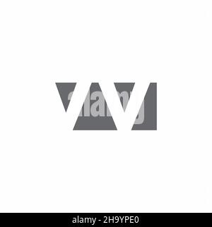 Logo VV monogramme avec modèle de conception de type espace négatif isolé sur fond blanc Illustration de Vecteur