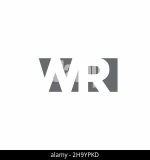 WR logo monogramme avec modèle de style espace négatif isolé sur fond blanc Illustration de Vecteur
