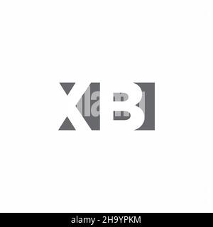 Logo XB monogramme avec modèle de conception de type espace négatif isolé sur fond blanc Illustration de Vecteur