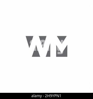 Logo WM monogramme avec modèle de conception de type espace négatif isolé sur fond blanc Illustration de Vecteur