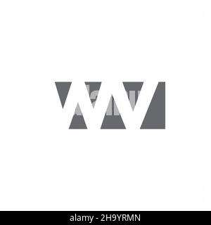 Logo WV monogramme avec modèle de conception de style espace négatif isolé sur fond blanc Illustration de Vecteur