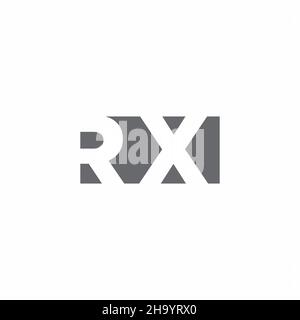 LOGO RX monogramme avec modèle de style espace négatif isolé sur fond blanc Illustration de Vecteur
