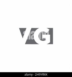 VG logo monogramme avec modèle de style espace négatif isolé sur fond blanc Illustration de Vecteur