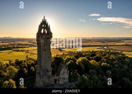 Le National Wallace Monument haut sur Abbey Craig, Stirling, Écosse, Royaume-Uni Banque D'Images