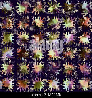 Imprimé camouflage géométrique exotique multicolore de boho.Motif de répétition détaillé pour le sol sombre automnal sans couture. Banque D'Images