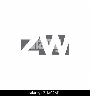 Logo ZW monogramme avec modèle de conception de style espace négatif isolé sur fond blanc Illustration de Vecteur