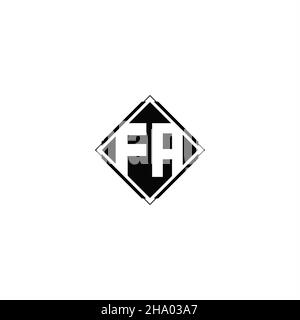 Logo monogramme avec forme carrée en losange isolée sur fond noir et blanc Illustration de Vecteur