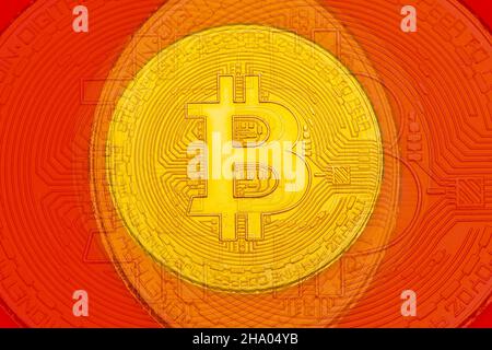 Bitcoin pièce de crypto-currency. Banque D'Images