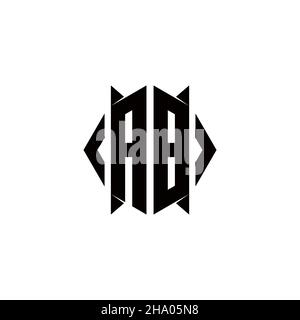 AB logo monogramme avec forme de bouclier dessins modèle vecteur icône moderne Illustration de Vecteur
