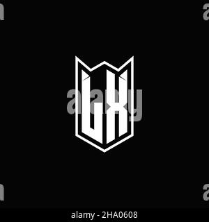 Logo LX monogramme avec forme de bouclier modèles vector icône moderne Illustration de Vecteur