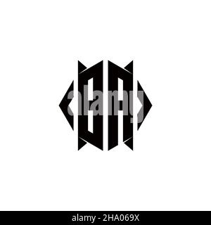 Logo BA monogramme avec forme de bouclier conceptions modèle vecteur icône moderne Illustration de Vecteur