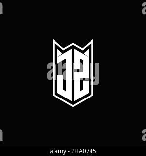 Logo JZ monogramme avec forme de bouclier conceptions modèle vecteur icône moderne Illustration de Vecteur