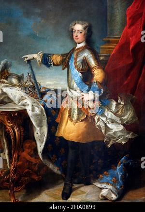 Louis XVPortrait du roi Louis XV de France par Jean-Baptiste van Loo (1684-1745), huile sur toile, c.1723 Banque D'Images