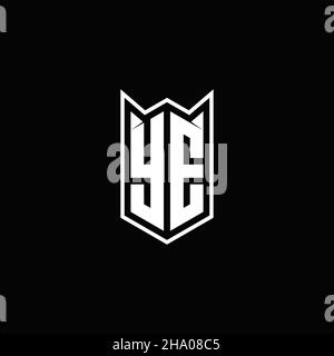 Logo YE monogramme avec forme de bouclier conceptions modèle vecteur icône moderne Illustration de Vecteur