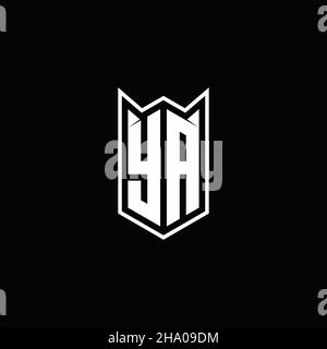 Ya logo monogramme avec la forme de bouclier conceptions modèle vecteur icône moderne Illustration de Vecteur
