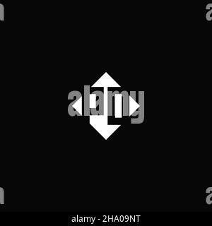 Logo monogramme avec forme carrée en losange isolée sur fond noir Illustration de Vecteur