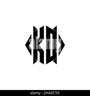 KD logo monogramme avec motif de forme de bouclier modèle vectoriel icône moderne Illustration de Vecteur