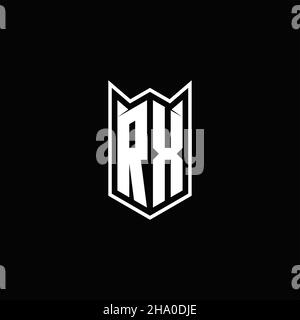 LOGO RX monogramme avec forme de bouclier conceptions modèle vecteur icône moderne Illustration de Vecteur
