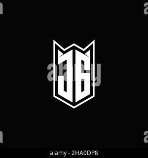 Logo JG monogramme avec forme de bouclier conceptions modèle vecteur icône moderne Illustration de Vecteur