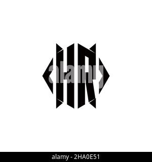 Logo HR monogramme avec formes de bouclier modèles vector icône moderne Illustration de Vecteur