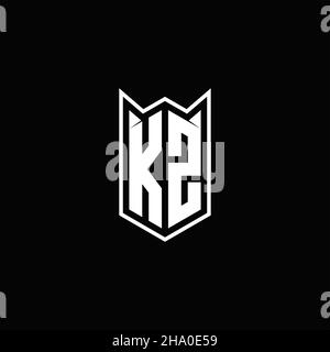 Logo KZ monogramme avec forme de bouclier conceptions modèle vecteur icône moderne Illustration de Vecteur