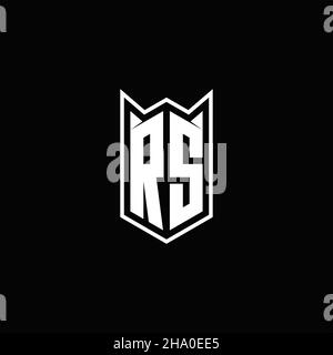 Logo RS monogramme avec formes de bouclier modèles vector icône moderne Illustration de Vecteur