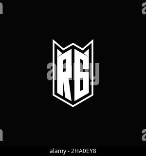RG logo monogramme avec forme de bouclier conceptions modèle vecteur icône moderne Illustration de Vecteur