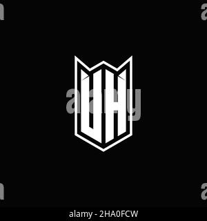 UH logo monogramme avec forme de bouclier conceptions modèle vecteur icône moderne Illustration de Vecteur