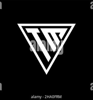 TM logo monogramme avec forme de tirangle isolé sur fond noir icône de vecteur géométrique Illustration de Vecteur