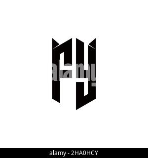 Logo FY monogramme avec formes de bouclier modèles vector icône moderne Illustration de Vecteur