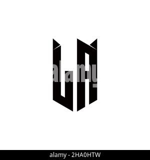 LA logo monogramme avec forme de bouclier conceptions modèle vecteur icône moderne Illustration de Vecteur