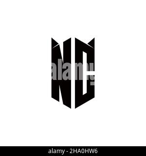 Logo NC monogramme avec forme de bouclier conceptions modèle vecteur icône moderne Illustration de Vecteur