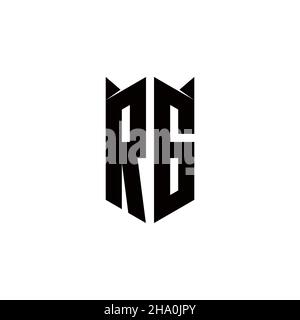 RG logo monogramme avec forme de bouclier conceptions modèle vecteur icône moderne Illustration de Vecteur