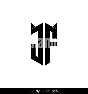 Logo JF monogramme avec forme de bouclier conceptions modèle vecteur icône moderne Illustration de Vecteur