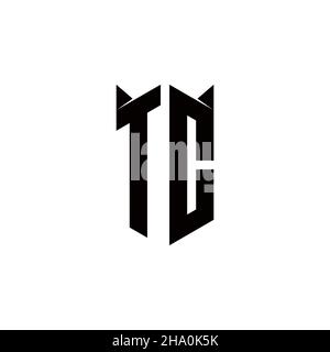 Logo TC monogramme avec forme de bouclier modèles vector icône moderne Illustration de Vecteur