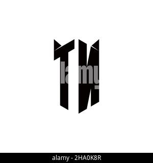 TN logo monogramme avec forme de bouclier conceptions modèle vecteur icône moderne Illustration de Vecteur