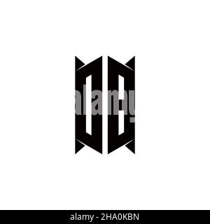 LOGO DB monogramme avec forme de bouclier conceptions modèle vecteur icône moderne Illustration de Vecteur