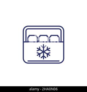 Icône de la ligne de la boîte du refroidisseur portable sur blanc Illustration de Vecteur