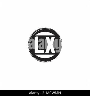 Logo LX lettre initiale Monogramme avec modèle de forme de cercle abstrait isolé sur fond blanc Illustration de Vecteur