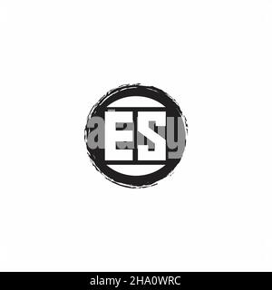 ES logo lettre initiale Monogramme avec modèle de forme de cercle abstrait isolé sur fond blanc Illustration de Vecteur